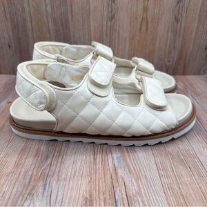 Anthropologie Pilcro Quilted Slingback Cream Women’s Sandals EU 39
